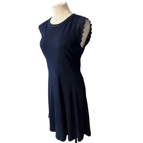 Talbots Dress Women’s Medium Navy Blue PM Cotton NEW Office Work Church Flowy - Picture 6 of 6